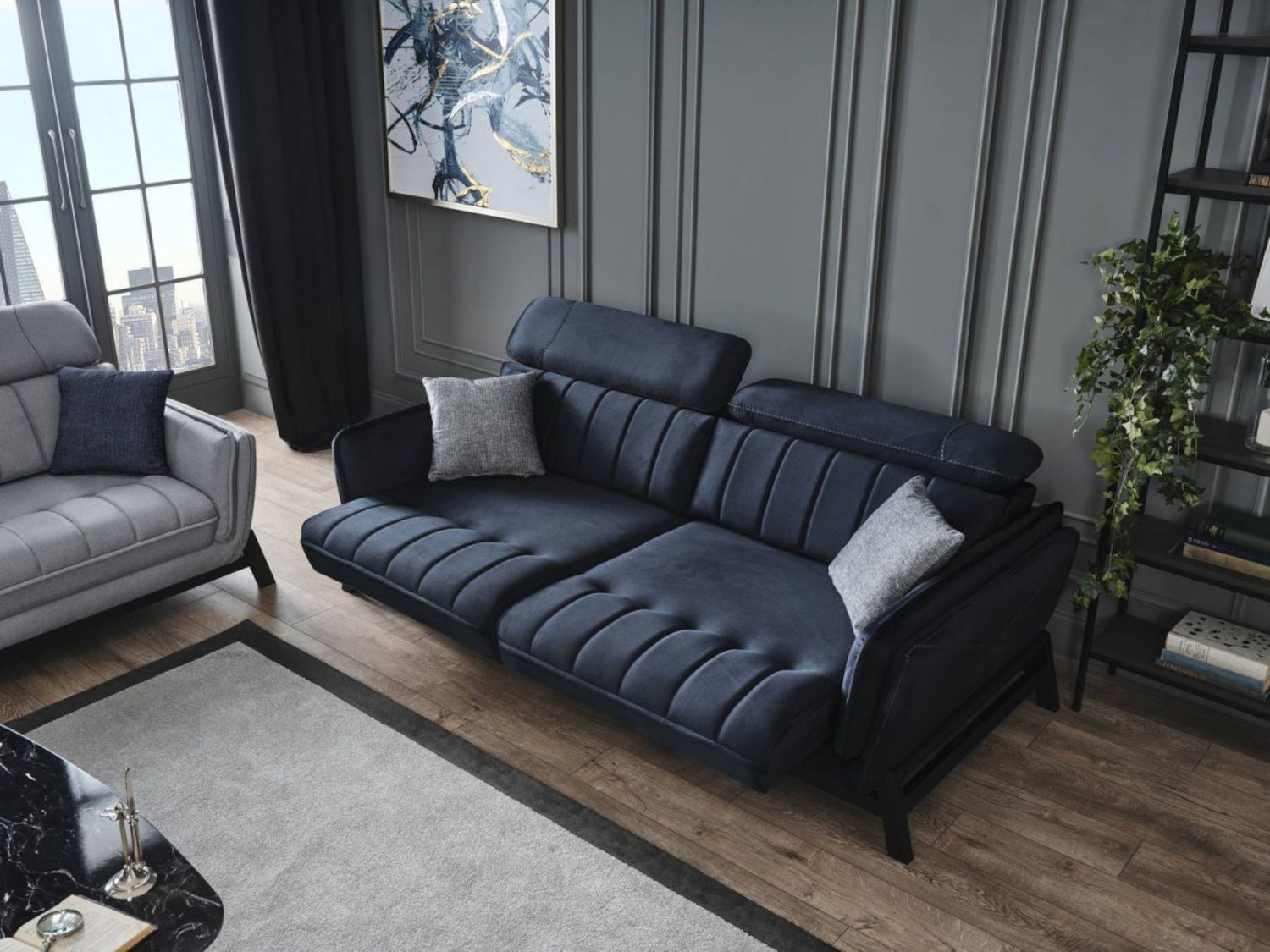 Relax 3-Sitzer Sofa mit Motor-Bettmekanismus